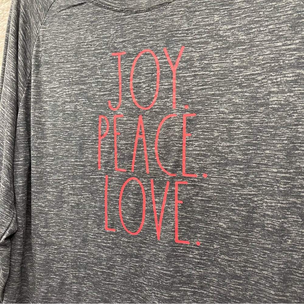 RAE DUNN Joy Peace Love Long Sleeve Shirt Size Large L NEW - Picture 2 of 7